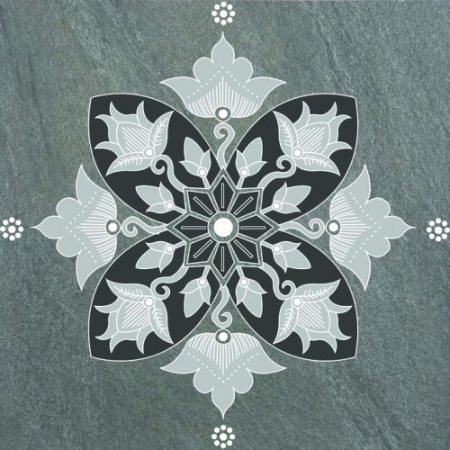 Niro Granite Swatantra D0050 Kawung Cakra Ningrat Grey 60x60